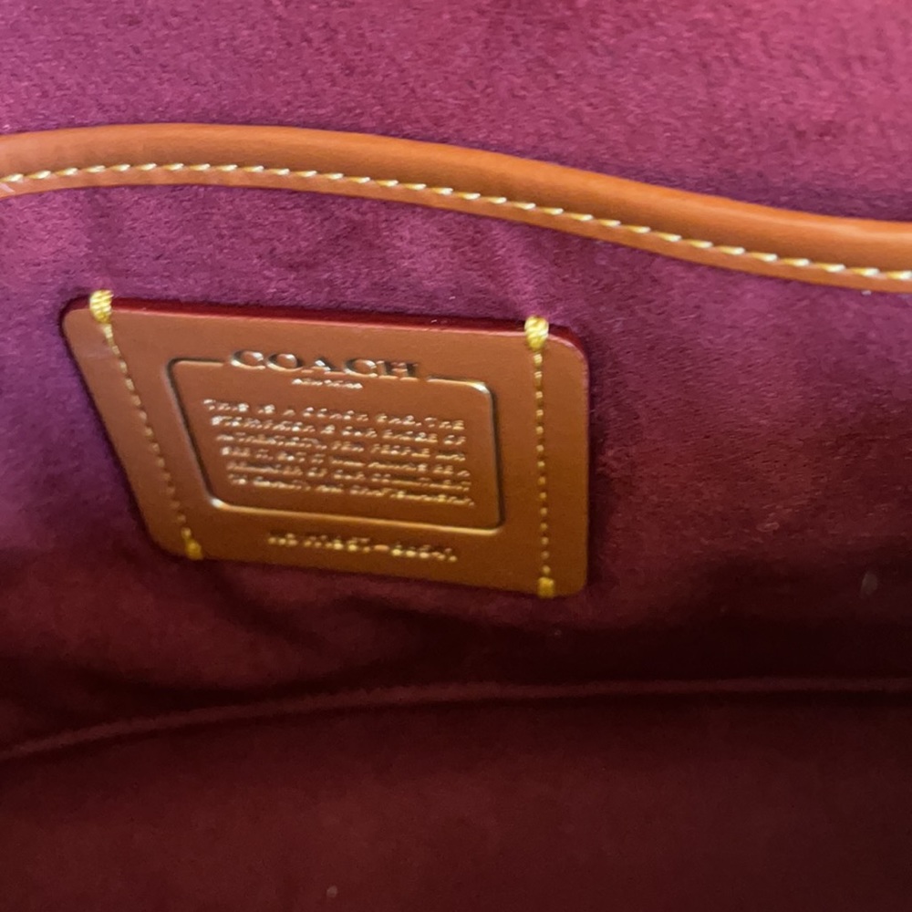 Coach Signature Canvas Crossbody with Red Leather Flap and Gold Hardware - Picture 6 of 8